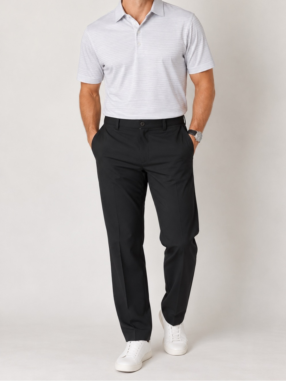 Peter Millar Black Men's Wicking Dress Pants - Straight Leg